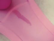 Cute teen's wet pussy squirting multiple orgasms through pink panties! 6/16
