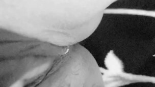 Latina rubbing masturbating little pussy close up alone black and white filter