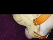 Mean asian squeezes all his cum out of balls 15/16