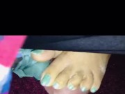 Mean asian squeezes all his cum out of balls 7/16