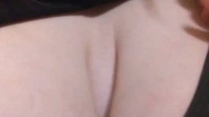 Bouncing boob play while bored