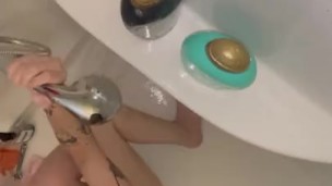 Gothic and Exotic Young and Tatted Venezuelan Horny Shower Solo