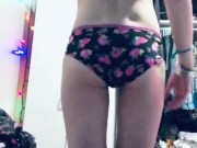 HOT TINY 18teen yr old tries on her sexy panty collection in socks 7/16