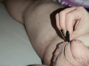 hungover the precum runs out of him I massage his glans with precum *Huge Cumshot* 2/16