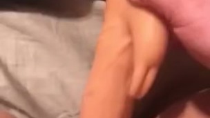 Slamming my pussy with dildo