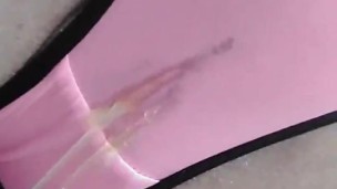 Pink panties,golden shower