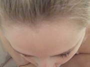 pale blonde milf sucks my cock while taking a bath 1/16