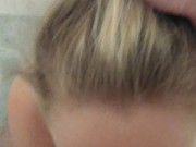 pale blonde milf sucks my cock while taking a bath 10/16