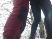 Laura On Heels model 2021 video of standing fucking between the snow with creampie