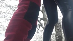 Laura On Heels model 2021 video of standing fucking between the snow with creampie