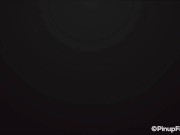 Katie Thornton in sexy purple bra uncovers her big juicy tits 1/16