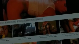 Wbs! white boi jerking tiny dick to interracial porn