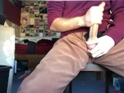 He couldn’t resist-stroking his cock in class  