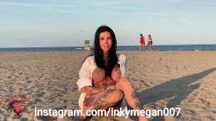 Megan having fun at the beach