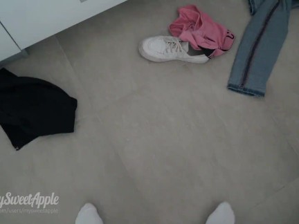 Real Estate Agent Fucks the Customer to land a deal and the Handyman to reach an orgasm