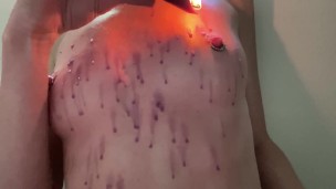 Preview: Listen to me shiver from the hot wax on my tits, then grind until I cum