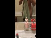 Do you need a Towel Hanger? Playing with my hard cock before shower!