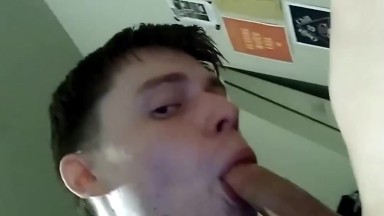 Faggot twink Sucks & Worships Hung Straight b/c Girlfriend Won't (full video)