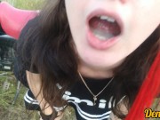 прекрасная эмо школьница трахается на мотоцикле и сосёт член получает полный рот спермы 13/16