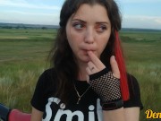 прекрасная эмо школьница трахается на мотоцикле и сосёт член получает полный рот спермы 14/16