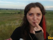 прекрасная эмо школьница трахается на мотоцикле и сосёт член получает полный рот спермы 16/16