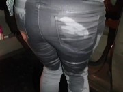 ⭐ Pissing my tight grey Jeans in the car seat! Who needs toilets? ;) 