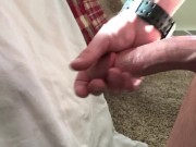 POV long stroking a big dick with bong rip cumshot