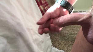 POV long stroking a big dick with bong rip cumshot