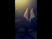 Watch my pretty feet under my desk.