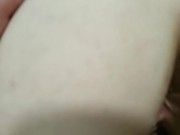 Cumming on big round ass and bald pussy 7/16