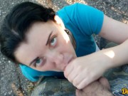 fucked a cute schoolgirl on a motorcycle and came in her mouth and on her face 4/16