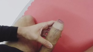 Horny man solo masturbating huge cum