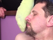 blond model want him sniff her green socks 7/16