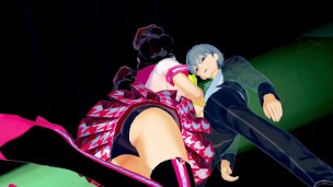 Rise Kujikawa sucks dick in front of a live audience - Persona 4 hentai.