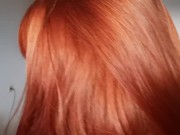 Playing with my hair topless