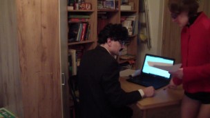 Femdom boss fucked her accountant