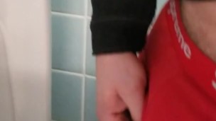 Johnholmesjunior flashing his hard cock in busy public vancouver park bathroom