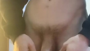 Big floppy soft cock get oiled - big hanging balls - Asian hunk Japanese guy cuckold bull amateur 