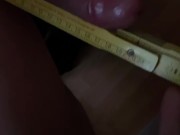 PRECUM big hard cock measured - soft erect - erection - jerk off  - veiny amateur Japanese guy bul