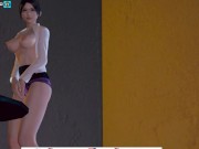 The nurse plays with a vibrator in her pussy. And then he jumps on the dick 13/16