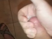 femboy cums while fucking her ass with a dildo❤
