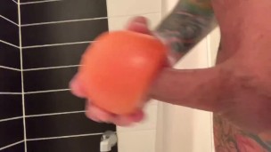 Jerk Off Big Dick Solo Fuck Grapefruit XxX Juicy Food Porn & Cumshot