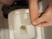 I pee in the toilet, lift my penis by masturbation, prepare it for entering your anal.