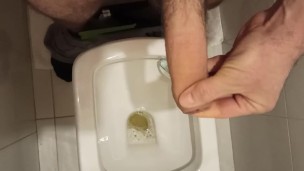 I pee in the toilet, lift my penis by masturbation, prepare it for entering your anal.