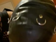 Master little mask slut gagging on his bbc  3/16