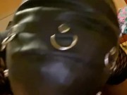 Master little mask slut gagging on his bbc  5/16