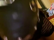 Master little mask slut gagging on his bbc  6/16