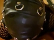 Master little mask slut gagging on his bbc  7/16