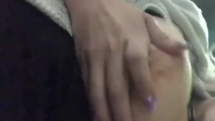 Playing with my titties 