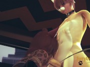 Furry Hentai - hyena blowjob to Fox with cum in her mouth